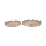 EV19189#S/2 22/26" Maxwell Round Wood Trays, Natural