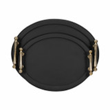EV19190#S/2 25/29" Cylde Wood Trays, Black