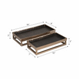 EV19201#Metal, S/2 15/18" Relica Hammered Trays