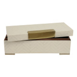 EV19209#17x7" Carley Resin Box, Ivory