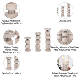 EV19273-02#S/3 13/17/22" Hollis Wood Candle Sticks, Antique W