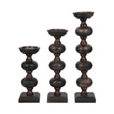 EV19274-01#S/3 14/19/23" Sumpter Black Wood Candle Sticks