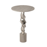 EV19163-01#25" Kashon Marble Top Silver Table