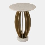 EV19166#25" Laurent White Marble Table