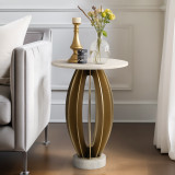 EV19166#25" Laurent White Marble Table