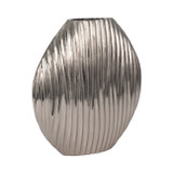 EV19178-02#Metal, 13" Forli Medium Silver Vase