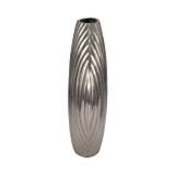 EV19178-02#Metal, 13" Forli Medium Silver Vase