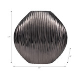 EV19178-03#Metal, 17" Foril Large Graphite Vase