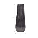 EV19180-01#Metal 15" Jesson Small Graphite Vase