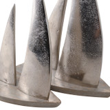 EV19223#Metal, S/2 9/12" Moelyn Silver Sailboats