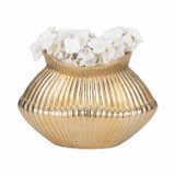 EV19236-02#15" Balina Metal Boat Shaped Vase, Gold