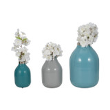 EV19237-02#S/3 7/9/12" Jefford Metal Bottle Vases, Blue