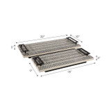 EV19280#S/2 18/22" Gobiel Black & White Resin Trays