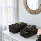 EV19292#S/2 11/14" Bente Grey Resin Boxes