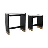 EV19317-02#S/2 20/24"walker Acacia Wd Accent Tables,blk/2bxs