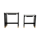 EV19317-02#S/2 20/24"walker Acacia Wd Accent Tables,blk/2bxs