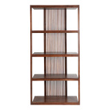 EV19320#75" Wemley Slatted Acacia Wood Bookshelf, Brown