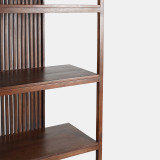 EV19320#75" Wemley Slatted Acacia Wood Bookshelf, Brown