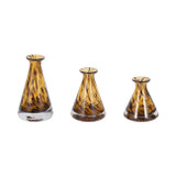 EV19353-02#S/3 7/8/10" Veneta Brown Art Glass Bottles