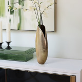 EV19359-04#13" Cohen Champagne Shell Shaped Metal Vase