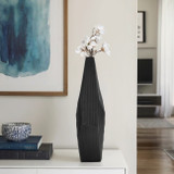 EV19360-03#24" Balaz Black Asymetrical Metal  Vase