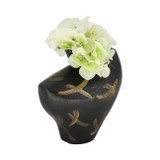 EV19378#9" Ponce Tribal Black & Gold Vase