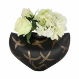 EV19379#11" Ponce Tribal Black & Gold Vase