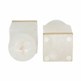 EV19386#S/2 6" Abella Alabaster Orb On Base