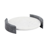 EV19399-02#14" Harding Black & White Marble Tray
