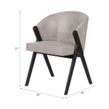 EV19569#31" Astra Suede Wood Accent Chair, Ivory