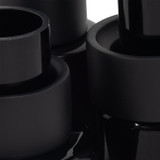 EV19434-01#S/3 6/8/9" Eden Black Glass Vases