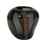 EV19445-01#7" Bayle Small Brown Striped Glass Vase