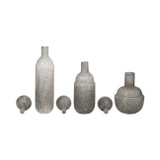 EV19451-02#S/3 12/15/18" Inga Gray Lidded Glass Bottles