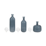 EV19452-02#S/3 12/17/19" Jia Blue Lidded Glass Bottles