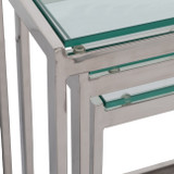 EV19496#S/3 20/22/24" Maxwell Stainless Steel Nesting Tabl