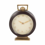 EV19505#9" Jansen Gold And Brown Desk Clock