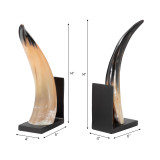 EV19510#S/2 14" Gamil Horn Bookends
