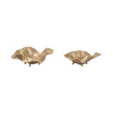 EV19547#S/2 12/14" Delia Gold Leaf Trays 