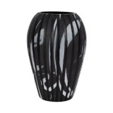 EV19643-02#19" Minerva Large Black And White Glass Vase