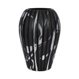 EV19643-02#19" Minerva Large Black And White Glass Vase