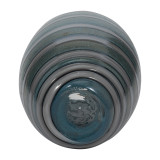 EV19701-01#10" Santiago Striped Blue Glass Vase