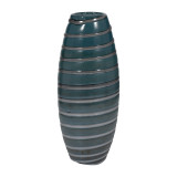 EV19701-03#15" Santiago Striped Blue Glass Vase