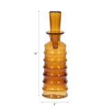 EV19705-01#14" Clarimond Ridged Amber Glass Bottle
