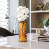 EV19705-01#14" Clarimond Ridged Amber Glass Bottle