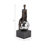 EV19764#15" Augustonia Statuary With Steel Sphere