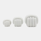 EV19778#S/3 3/4/5" Huzzah Decor Knot Object, White