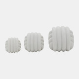 EV19778#S/3 3/4/5" Huzzah Decor Knot Object, White