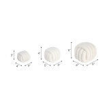 EV19778#S/3 3/4/5" Huzzah Decor Knot Object, White