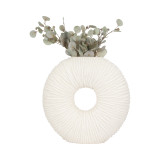 EV19797#21" Nataly Large Quartz Resin Vase, White