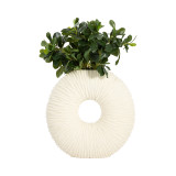 EV19798#15" Nataly Small Quartz Resin Vase, White